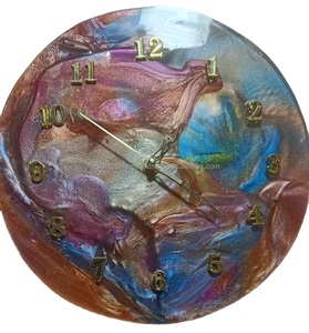 Reloj de pared de océano de resina de Venta caliente arte de resina único con diseño de onda epoxi patrón Animal para la decoración de la playa del hogar y estilo de amor - Product Image 3