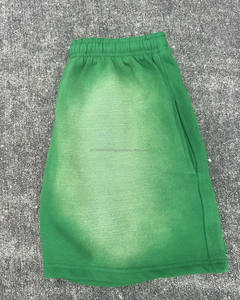 Vintage Sun Faded Acid Wash Shorts pour hommes lourd 100% coton multicolore Sweat Shorts avec motif solide Style Streetwear - Product Image 4