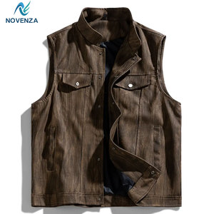 High Quality <b>Leather</b> <b>Vest</b> for <b>Men</b> Lightweight Winter Premium Finish Wind Resistant Durable Material for Riding Wholesale Buyers - Product Image 1