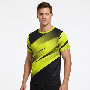 Camiseta Deportiva Urbana para Hombre, Sublimada, 100% Algodón, Cuello Redondo, Manga Corta, Secado Rápido, Transpirable, Ecológica, a Rayas - Product Image 5