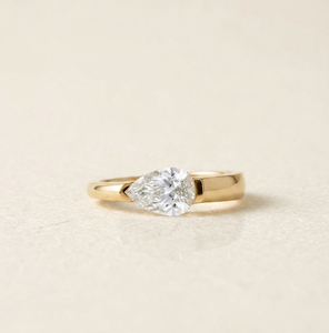 Pear Moissanite <b>Solitaire</b> <b>Ring</b> 925 Sterling <b>Silver</b> Yellow Gold Plated Engagement Anniversary Party Wedding <b>Ring</b> - Product Image 4
