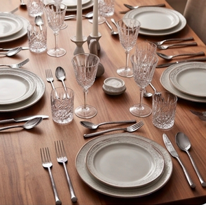 Stainless Steel Flatware Set Minimalist <b>Wave</b> Handle High <b>Mirror</b> Polish Dishwasher Safe For Wedding And Dining Utensils - Product Image 5