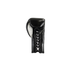 Gants de boxe en cuir noir 16 oz avec fermeture à lacets pour adultes de 14 ans et plus, unisexe, pour l'entraînement - Product Image 2