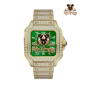 นาฬิกาอะนาล็อกสลักลายเพชรพร้อมตัวเรือนสแตนเลสสตีลและสายแบบข้อต่อ - Product Image 1