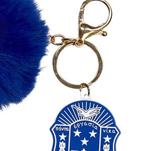 Zeta Phi Beta Shield Fur Keychain Greek Sorority Accessories ZPB Keyring Premium Soft Plush <b>Key</b> <b>Holder</b> - Product Image 6