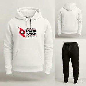 เสื้อฮู้ดดี้คนท้องผ้าฟลีซเนื้อหนา 380gsm ทรงปกติ สวมใส่สบาย พร้อมลายปักพิมพ์นูน ชุดเซ็ตสองชิ้น กางเกงวอร์มขายาว ผู้ชาย สั่งทำได้ เสื้อพูลโอเวอร์ - Product Image 3