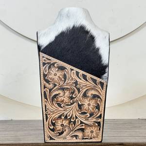 Superbe Étui de Présentation de Bijoux en Cuir de Vachette Véritable Fait Main avec Motifs Floraux – Nouveau Organisateur de Bijoux Portable de Designer pour Septembre - Product Image 2