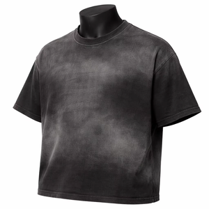 เสื้อยืดคอตตอนแท้ 100% ทรงบ็อกซี่ หนานุ่ม สไตล์สตรีทแวร์ รับผลิตเสื้อผ้าแบรนด์ OEM ODM ขายส่งจากโรงงาน - Product Image 2