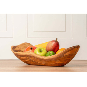 Bol en bois fait main au design minimaliste, bol de service en bois non traité pour les aliments - Product Image 3