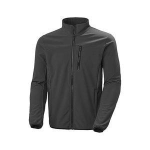 Veste en polaire noire pour homme, col montant, fermeture éclair, coupe décontractée, coupe-vent, vêtement d'automne, coupe régulière, en polyester - Product Image 1