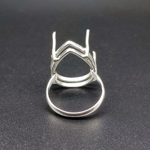 2026 Bague en argent sterling 925 plaqué, avec cabochon poire 8x10mm, à personnaliser, pour la fabrication de bijoux en gros - Product Image 6