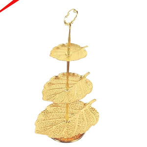 Antique Design 2 Tier Gold Metal Cake <b>Stand</b> With Lotus Leaf Designer Style For Parties & Home Decor Cup Cake <b>Stand</b> - Product Image 2