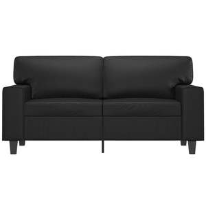Sofá de 2 Plazas de Cuero Sintético Negro Resistente para Sala de Estar, Cómodo y Elegante - Product Image 3