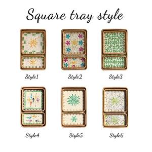 Elegante Bandeja de Servicio de Ratán con Incrustaciones Florales de Madreperla para el Hogar, Cocina, Almacenamiento, Uso en Catering, Bandeja de Mimbre para Mesa de Café - Product Image 2