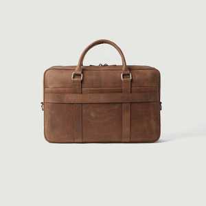 Elegante Bolso Mensajero de Cuero Vintage para Hombre, Maletín Unisex de Cuero Genuino, Bolso Rígido para Uso Diario, Logotipo Personalizado, 1 Pieza, Poliéster - Product Image 2