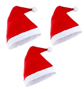 Chapeau de Noël traditionnel rouge du Père Noël avec bordure en fourrure blanche confortable et pompon pour les fêtes de Noël - Product Image 1