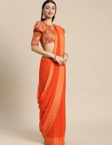 Sari de chifón estampado KV estilo Bollywood - Product Image 6