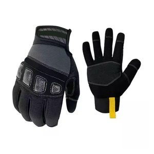 Gants Alpha Racing à doigts entiers, paume en cuir de porc, rembourrage en mousse de 5 mm, coupe-vent, antidérapants, compatibles écran tactile, fermeture auto-agrippante - Product Image 4