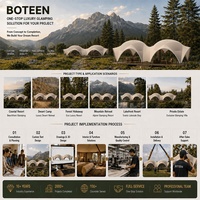 Tente de camping de luxe BOTEEN 950G avec film extensible, construction de tente de luxe, tente à structure en acier galvanisé