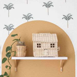 Casa de muñecas de ratán para niños pequeños, juguete natural hecho a mano - Product Image 5