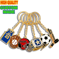 Porte-clés sportif en métal personnalisé de haute qualité, émail doré, football, basketball, baseball, trophée, souvenir de club