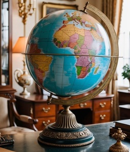 Elegante Globo Terráqueo Decorativo de Sobremesa para Biblioteca y Oficina en Casa, Globo Vintage de Primera Calidad con Ambiente Cálido de Biblioteca - Product Image 2