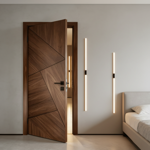 Premium Quality Hollow WPC Wood Slab Interior Bathroom Composite Doors Finished Surface Waterproof <b>Swing</b> Open Modern Home - Product Image 6
