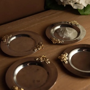 Royal Vineyard Brass <b>Coaster</b> Set Handcrafted Premium <b>Drink</b> <b>Coasters</b> Heat Resistant Table Protector Luxury Entertaining Gift - Product Image 5