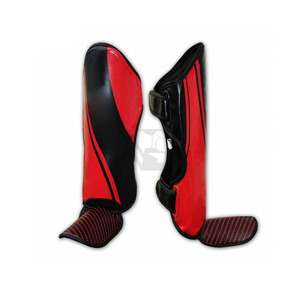 Protège-tibias professionnels pour entraînement MMA et Kickboxing en PU, design personnalisé, fermeture à pression, écologiques, lavables, protection complète - Product Image 4