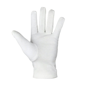 Wholesale White Full Finger Masonic Gloves Cotton Classical Style Solid Color <b>Button</b> Cuff Sew-On Embroidered - Product Image 3