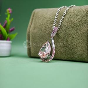 New Design Round & Pear Multi Diamond Lab Created Diamond <b>Pendant</b> in 10K 14K 18K <b>Solid</b> <b>Gold</b> Diamond <b>Pendant</b> for Women's - Product Image 5