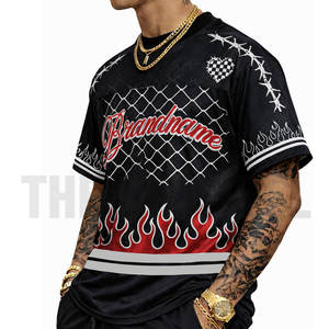 Camisetas de malla para hombre con estampado de números, camiseta de fútbol americano, camiseta gráfica extragrande, ropa de calle informal, camiseta de verano. - Product Image 1