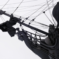Modèle de bateau pirate en bois noir, artisanat ancien et moderne, grand, durable, gravé, lavable, personnalisé, décoration de maison pour les fêtes, entièrement fini