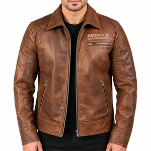 Men Classic Stylish Modern Versatile Durable Comfortable Customizable Zipper Closure Style <b>Long</b> Sleeve <b>Leather</b> <b>jacket</b> For Men - Product Image 1