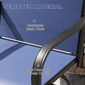Set di 2 Sgabelli da Bar Blu Navy per Esterni, Girevoli a 360°, per Feste in Terrazza e Altezza Bar - Product Image 6