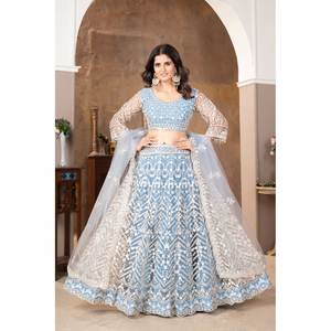 Robes de soirée de créateur, magnifique travail de séquence, tenue de soirée, lehenga choli - Product Image 4