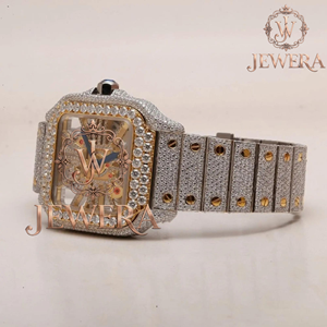 Mossinate Luxury Stainless Steel Gold and Silver Diamond <b>Watch</b> Elegant and Durable Timepiece with Stunning Diamond Detailing - Product Image 3