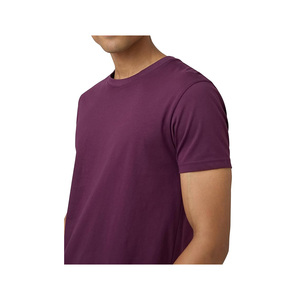 Camiseta de Algodón de Color Sólido para Hombre, Manga Corta, Cuello Redondo, Corte Regular, Informal, Tejido de Punto Jersey, Tinte Liso - Product Image 2