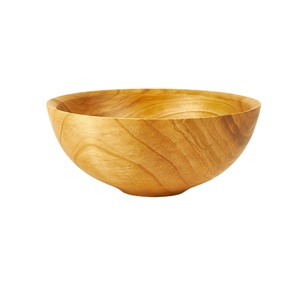 Bol de service en bois fait main élégant, plateau en bois massif pour la table à manger européenne et l'usage domestique - Product Image 1