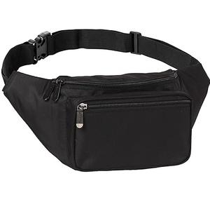 Sac banane RABUSH SPORTS en cuir véritable noir personnalisable de haute qualité, respirant, avec fermeture éclair, idéal pour les activités sportives et les voyages en extérieur - Product Image 1
