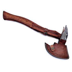 Hachas de Caza Hechas a Mano de Acero de Damasco de Grado Industrial con Mango de Madera en Blanco - Mini Hacha - Product Image 4