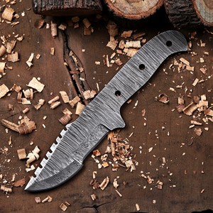 Cuchillo de Acero de Damasco en Blanco para Forjar, Cuchillo Tracker de Espiga Completa, Kit de Cuchillo de Caza de Hoja Fija Personalizado OEM/ODM - Product Image 6