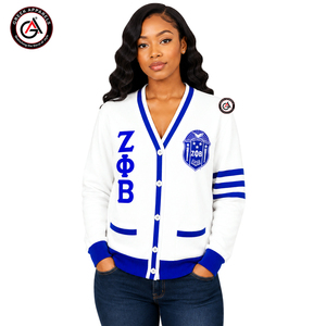 Zeta Phi Beta Finer Embroidery Women Acrylic <b>Cardigans</b> | ZOB Sorority Embroidered Ladies Custom Style <b>Cardigan</b> <b>Sweater</b> - Product Image 4