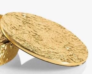 Brass Textured Finish 4-Piece Coasters Set Holder | Luxury <b>Drink</b> Coasters | Eco-Friendly Anti-Slip Decorative Table Coaster Set - Product Image 2