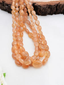 ลูกปัดโทแพซอิมพีเรียลธรรมชาติทรงวงรี ขนาด 10 นิ้ว สำหรับทำเครื่องประดับอัญมณีชั้นดี - Product Image 2