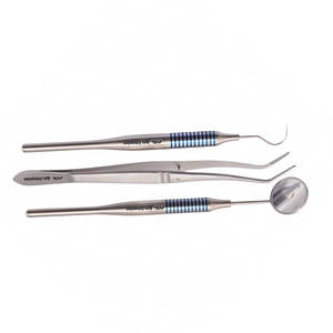 Kit d'examen dentaire 3 pièces, kit de diagnostic de base, miroir, explorateur et pince en acier inoxydable professionnels pour un examen buccal précis - Product Image 6