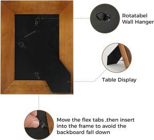 Picture <b>Frame</b> <b>with</b> Real Bark Surface&Clear Real Glass CoverWood Photo <b>Frame</b> for Wall and Tabletop Display and Vertical - Product Image 3