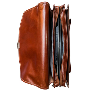 Mochila Premium de Cuero Genuino con Marco Externo Clásico para Portátil, Cierre de Cremallera, Poliéster, Unisex, para Viajes de Negocios - Product Image 4