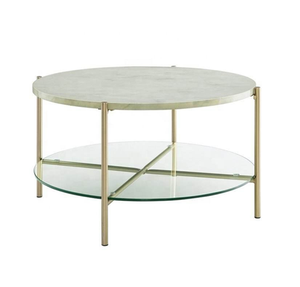 Luxury Modern Coffee <b>Table</b> with <b>Marble</b> Top and Metal Frame for Small Apartment - Product Image 4