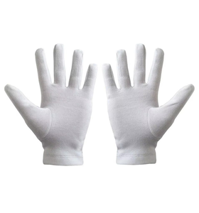 Gant de cérémonie blanc en coton personnalisé avec logo, extensible, long, en polyester et nylon, pour parade, festival, maçonnique, avec bouton-pression, pour l'église - Product Image 5